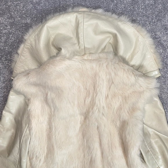 SOLD❣️MACKAGE JACKET Leather & Fur Ivory White - Picture 9 of 14